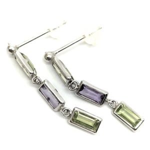 18K White Gold Multi Color Dangling